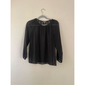 Point sur glitter dot long sleeve‎ blouse size xs